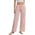 thumbnail image 1 of LYCY Women Soft Pajama Pants, Comfy Wide Leg Lounge Yoga Pants Stretch Sleeping knit Pajama Bottoms (Dusty Pink, Large), 1 of 5
