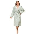 thumbnail image 1 of LYCY Womens Hooded Plush Robes, Soft Cute Warm Fleece Bathrobe for Women Long Embroidered Ladies Loungewear(Cherry-Light Green, XX-3X-Large), 1 of 6