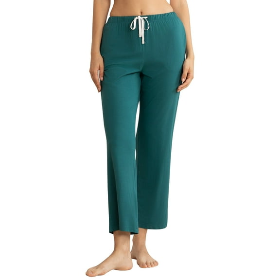 LYCY Womens Modal Pajama Pants, Soft Lounge Sleep Pants with Pockets Long Pj Bottoms (BLUE GREEN, XL)