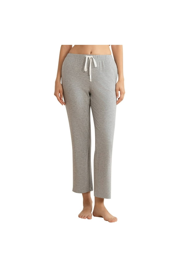 Womens Modal Pajama Pants, Soft Lounge Sleep Pants with Pockets Long Pj Bottoms (LIGHT GREY MEL., L)