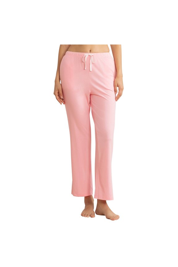 Womens Modal Pajama Pants, Soft Lounge Sleep Pants with Pockets Long Pj Bottoms (PINK, M)