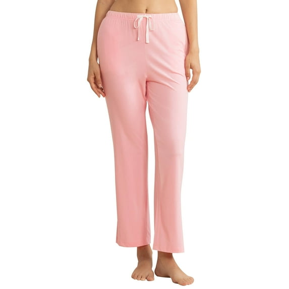 LYCY Womens Modal Pajama Pants, Soft Lounge Sleep Pants with Pockets Long Pj Bottoms (PINK, XL)