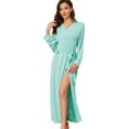 thumbnail image 1 of LYCY Womens Soft Long Robe, Lightweight Full Length Knit Bathrobe for Sleepwear & Loungewear Robe（Light Green, L）, 1 of 4