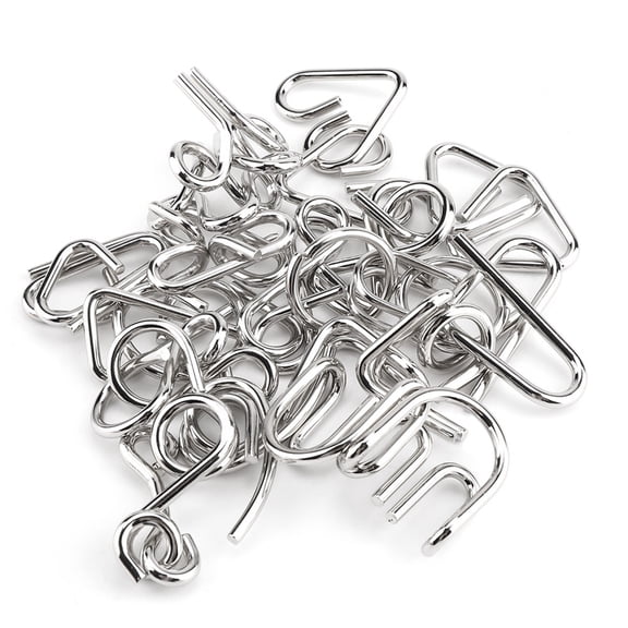 LYD 15Pcs Metal Wire Puzzle IQ Brain Teaser Toys Set for Kids & Adults, Mind Disassembly Game, 9.06 x 7.09 x 1.06 inches / 23 x 18 x 2.7 cm Silver