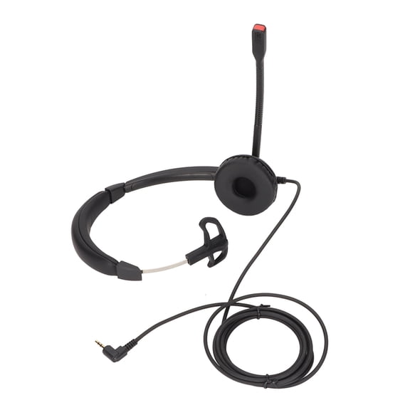 LYD 2.5mm Telephone Headset Noise Reduction Unilateral Elbow Plug Customer Service Earphone with Mic for VOIP Phone Landline Office Headphone Wired Business Call Center 7.48 inches / 19 cm Black