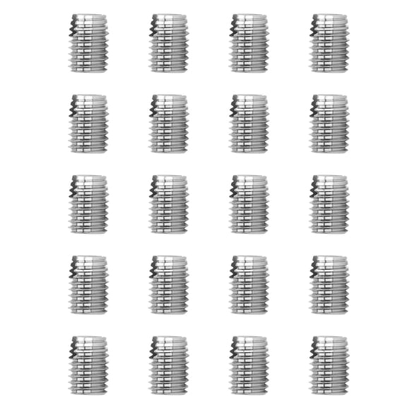 LYD 20 Pcs Slotted Self Tapping Threaded Inserts M6x1.0 Female M10x1.5 Male L14mm 302 Stainless Steel Thread Inserts Fasteners Assortment Kit for Industrial Wood Metal Plastic