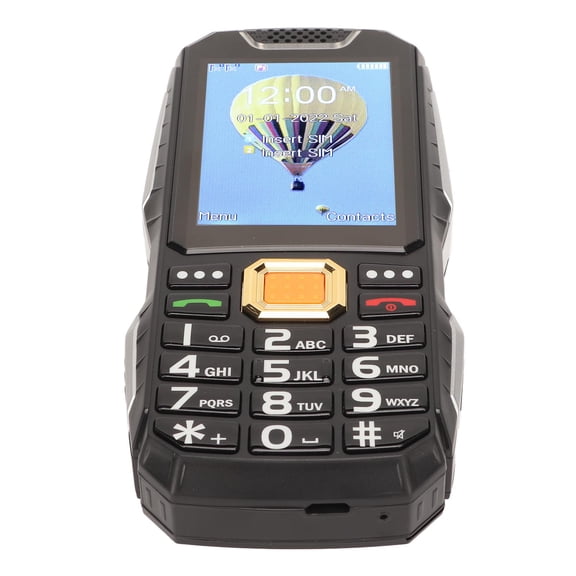 LYD 2G Senior Cellphone with 2.8 inches / 7.1 cm HD Screen, Big Buttons, Dual SIM Cards, High Capacity Battery, and Dual Side Flashlights - Military Rugged Unlocked Elderly Mobile Phone, Black
