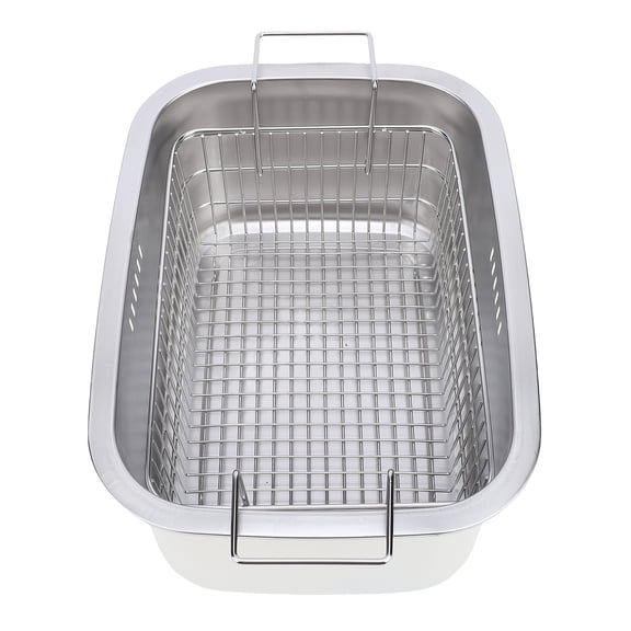 LYD 304 Stainless Steel Washing Up Bowl, 7.5L Multi Purpose Dish Tub for Kitchen Sink, Large Vegetable Washing Basin Dishpan with Removable Drain Basket Cream (14.17x10.63x7.48 Inches)