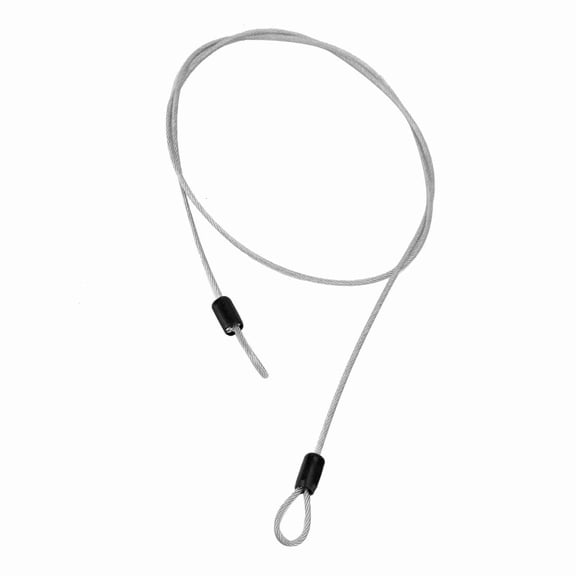 LYD 39.4 Inch Dual Loop Security Cable Lock Heavy Duty Braided Steel Wire Flexible Vinyl Coated Anti Theft Bicycle Lock Line, Silver (100 cm / 39.4 in)