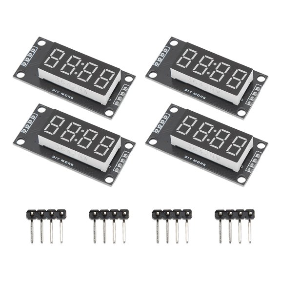 LYD 4 Sets Digital Tube Display Module LED 4 Digit 7 Segment 0.36in TM1637 Drive Chip Green MRA110J (10 inches / 25.4 cm)