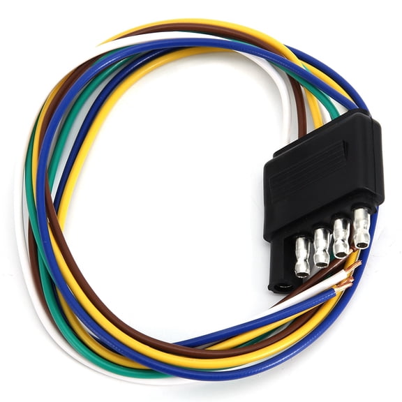 LYD 5 Pin Flat Plug Trailer Wire Harness Extension Connector 25 inches / 63.5 cm 5 Way Flat Output for Tail Brake Turn Signals Truck Towing Parts