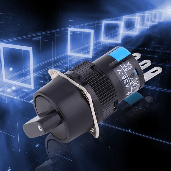 LYD 5PCS ASY-6 Round Rotary Selector Knob Switch 16mm (0.63 inches) Mounting Hole AC 250V 3A DC 30V 5A High Performance Industrial Electrical Components