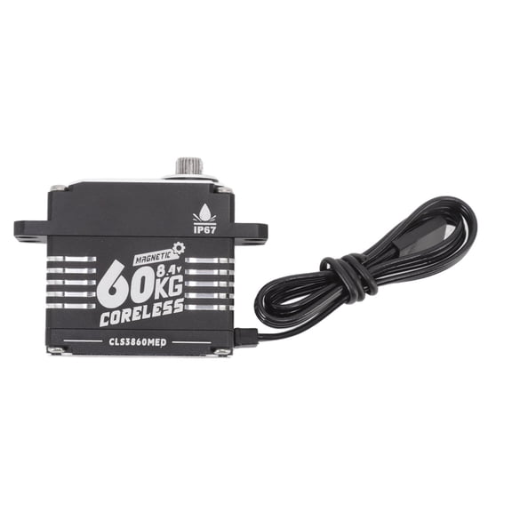 LYD 60KG Coreless Motor RC Gear Servo Super Torque Programmable Waterproof Steering Engine for RC Cars, 180 Degree High Speed Response, 1.6 in / 40.6 mm, Heavy Duty Black Shell