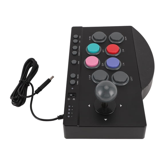 LYD Arcade Fight Stick USB Turbo Macro Functions Video Game Controller Joystick for Switch / PS3 / Windows PC / Android TV Box (10.63 x 7.87 inches / 27.0 x 20.0 cm)