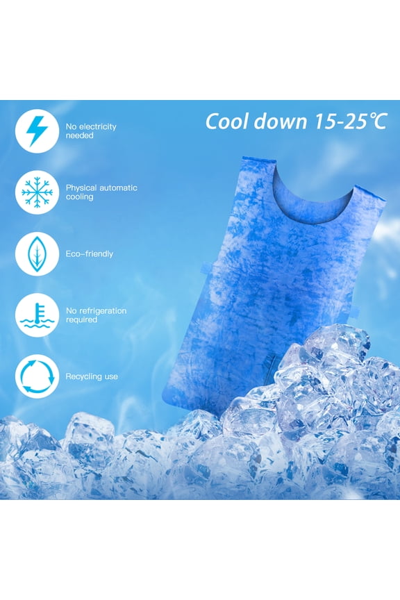 Cooling Vest Summer Clothes Ice Vest Adjustable Cold Pack Sport Vest Blue Unisex