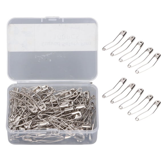 LYD Curved Security Pins Heavy Duty Rustproof Steel Wire Bent Safety Pins for Basting Quilting Sewing Tailoring Crafting Set, 1.5 inches / 38mm (100 Count)