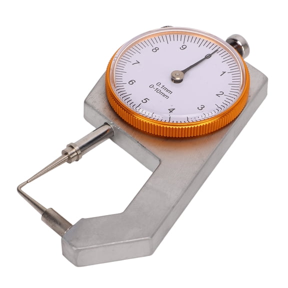 LYD Curved Tip Thickness Meter Manual Dial Gauge 0-10mm / 0-0.39 Inches Handheld Metal Pocket Thickness Tester Micrometer for Hollow Tube Round Pipe Wall Thickness Measurement