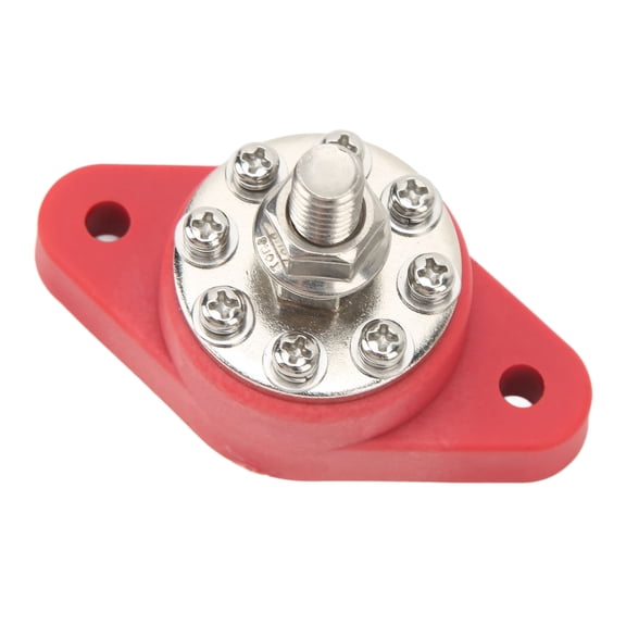 LYD Distribution Junction Post 8 Terminal Block 3/8" M10 Battery Power Block for Cars RVs Trucks 12V 48V (4.72 inches / 12 cm)