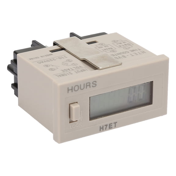 LYD H7ET-BVM Digital Electrical Counter Totalizer with 6-Digit LCD Display, Built-in CR2 Lithium-Ion Battery, AC 110-220V Input, 48x24mm Panel Size (2.75 inches / 7 cm)