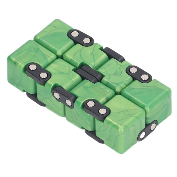 LYD Infinite Flipping Puzzle Cube Toy Decompression Toy for Stress Relief Anxiety Reduction Geometric Fidget Block Folding Finger Magic Cube Toy (Green, 5.9 x 3.1 x 1.2 in)