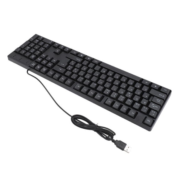 LYD K1800 Spanish Minority Language Keyboard 104 Keys Ergonomic USB Wired Gaming Keyboard for Desktop Laptop Computer - Durable ABS Office Design (17.7 x 5.5 x 1.2 inches / 45.0 x 14.0 x 3.0 cm)