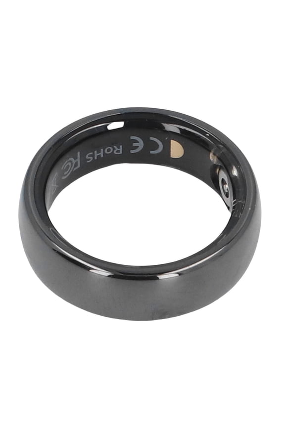 Luxury Smart Tracking Ring 5ATM Rain Proof Workout Monitor Gesture Control, Ceramic Finish Black 12 (21.4mm / 0.84 inches ID)