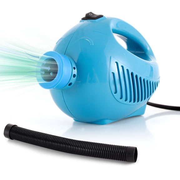 LYD Portable Air Pump for Vacuum Compression Storage Bags, 200W High Power Electric Pump with Ergonomic Handle & 10 Inches / 25.4 cm Flexible Inflatable Hose for Home Organization, Blue