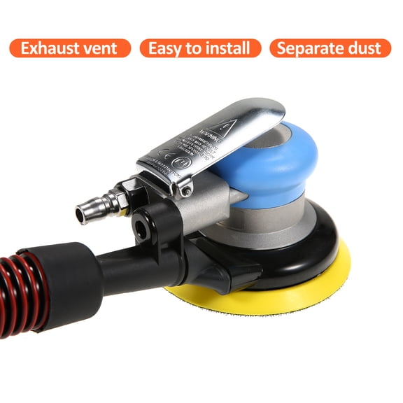 LYD Professional 5 Inch Pneumatic Sander 12000 RPM Air Powered Palm Sander High Speed Vacuum Sanding Machine with Hook and Loop Face for Wood Auto Body Metal Work (5 in / 12.7 cm)