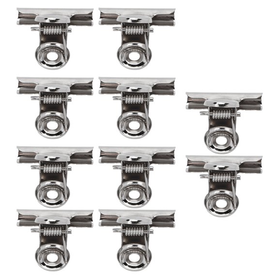 LYD Professional Metal Nail Pinching Clips, 10-Piece C-Curve Nail Extension Shaping Clips for Fiberglass Fixation and Acrylic Nail Art Form Building, Silver Polish Manicure Tools (4.72 in / 12.0 cm)
