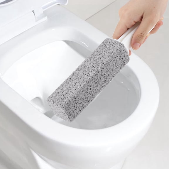 LYD Pumice Stone Toilet Bowl Cleaner Brush Wand with Heavy Duty Handle for Removing Hard Water Ring Stain Rust and Lime Buildup for Bathroom Kitchen Tub Cleaning, 9.45x1.50 Inches / 24x3.8 cm