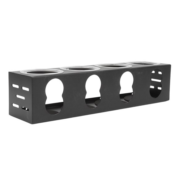 LYD RV Spice Rack Organizer, Aluminum Alloy Space Saving Quiet Use Kitchen Spice Holder Rack Organizer for Caravan Campervan Black 4 Holes, Heavy Duty Travel Trailer Storage Holder 15 x 4.3 In