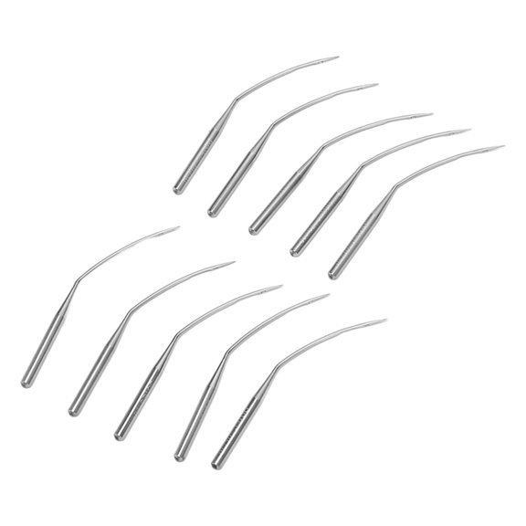 LYD Size 10/70 Curved Blindstitch Sewing Machine Needles for Industrial Edge Stitches, Sturdy Steel Fabric Repair and Replacement, 1.6 inches / 4.1 cm Length, Heavy Duty Tailoring Kit (10-Pack)