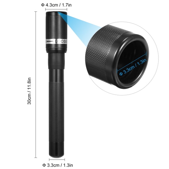 LYD Telescopic Pool Cue Extension Extender, Heavy Duty ABS Billiard Cue Lengthening Accessory for Pool Cues - Black (30 cm / 11.8 inches)