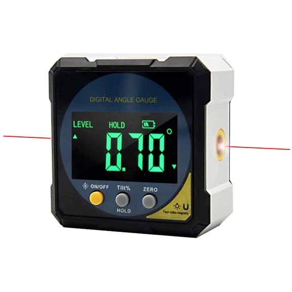 LYD Two-sided Laser Digital Protractor Magnetic Inclinometer 4 x 90 Degree Angle Finder 2.36 inches / 60 mm Rechargeable Electrical Levelling Tool for Woodworking Machinery Construction