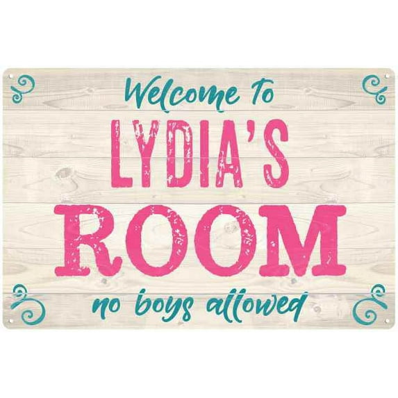 LYDIA'S Room Kids Bedroom Sign Gift 8x12 Metal Sign 108120089085