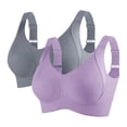 thumbnail image 1 of LYEAA 2PC Womens Sports Workout Bra Plus Size Wireless Push Up Bras Breathable Seamless Comfortable Workout Bras, 1 of 2