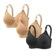 thumbnail image 1 of LYEAA 3PC Bras for Women Push up Plus Size Wireless Bras Spaghetti Strap Multiple Pack Seamless Comfortable Sport Bras, 1 of 4
