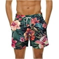 thumbnail image 1 of LYEAA Board Shorts for Men Elastic Waist Summer Beach Big Men's Swim Trunks Hawaiian Colorful Floral Printed Drawstring Surf Shorts Casual Athletic Trendy Comfort Swimsuit with Pockets 3XL, 1 of 5