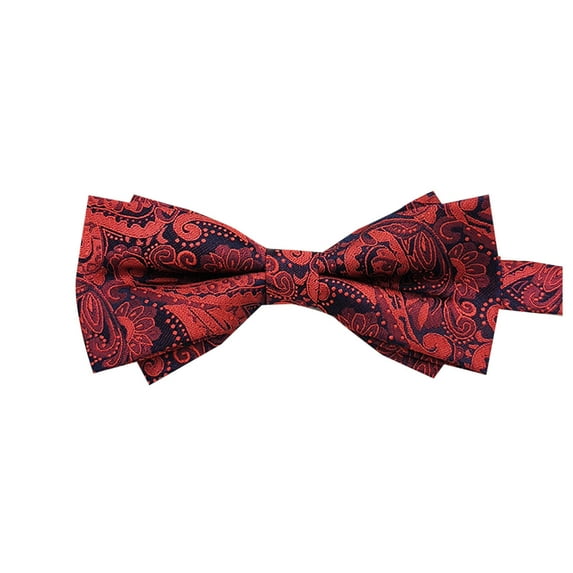 LYEAA Bow Ties for Men Solid Double Fold Neckties Business Formal Bowtie Party Wedding Prom Club Suit Neckwear Red