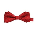 thumbnail image 1 of LYEAA Bow Ties for Men Solid Double Fold Neckties Business Formal Bowtie Party Wedding Prom Club Suit Neckwear Red, 1 of 2