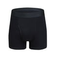 thumbnail image 1 of LYEAA Boxers for Men Cotton Soft Breathable Trunks Solid Plus Comfortable Underpants Elastic Waistband Fashion Support Pouch Underwear with Fly Black S, 1 of 2