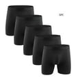 thumbnail image 1 of LYEAA Boxers for Men Pack Plus of 5 Cotton Soft Breathable Trunks Solid Comfortable Athletic Underpants Elastic Waistband Fashion Support Pouch Underwear No fly Black M, 1 of 3