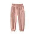 thumbnail image 1 of LYEAA Boys Work Pants Elastic Waist Full Length Fleece Lined Side Pockets Ankle Cuffs Casual Pants, 1 of 1