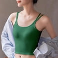 thumbnail image 1 of LYEAA Bra Tank Tops for Women Spaghetti Strap Cotton Fitted Summer Casual Undershirt Solid Crew Neck Sleeveless Basic Breathable Fashion Ladies Pullover Shirts Green XL, 1 of 1