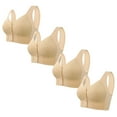 thumbnail image 1 of LYEAA Bras for Older Women Plus Size 4 Pack No Wire Wirefree Everyday Bras Push up Breathable Wireless Front Closure Daily Sleep Bras Comfortable Shaping Full Figure Soft Stretch T-Shirt Bras Beige S, 1 of 2