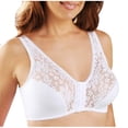 thumbnail image 1 of LYEAA Bras for Women Front Closure Wireless No Underwire Soft Lace Push up Everyday Bras Support Solid Lift Sleep Bras Comfortable Wirefree Breathable Shaping Daily Bralette White M, 1 of 3