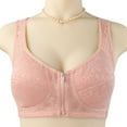 thumbnail image 1 of LYEAA Bras for Women Front Closure Zipper Plus Size Lace Push up Wireless Daily Bras Wirefree Wide Strap Lift Soft Bralette No Wire Breathable Comfort Sleeping Bras Pink 42/95, 1 of 3