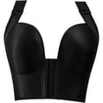 thumbnail image 1 of LYEAA Bras for Women Plus Size Push Up Bras Front Closure Adjustable Bras Seamless Lift Shaping Bralette Soild Lightly Lined Breathable Soft Bras Comfortable Everyday Bras T-Shirt Bras Black, 1 of 4
