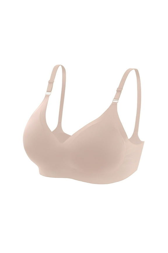 Bras for Women Sleeping Bras Seamless Push up Padded Wireless Daily Bras Wirefree Adjustable Strap Lift Soft Bralette No Wire Breathable Comfort Bras Beige L