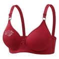 thumbnail image 1 of LYEAA Bras for Women Wireless Plus Size Soft No Wire Push up Everyday Bras Support Solid Lightly Lined Lift Sleep Bras Comfortable Wirefree Breathable Shaping Daily Bralette Red 2XL 42B/95B, 1 of 7